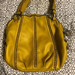 B Makowsky Yellow Chain Handbag